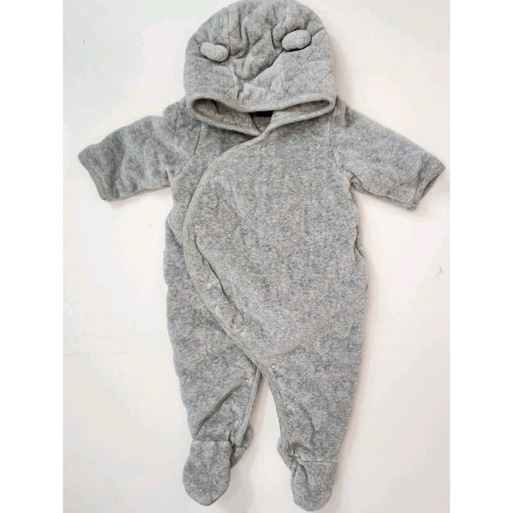 GAP Soft Gray Hooded Baby Footie